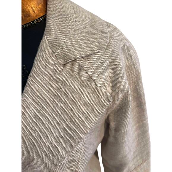 NWOT Zara Basics Short Sleeve Fitted Linen Button Front Jacket Size S/M Pockets - Picture 5 of 6